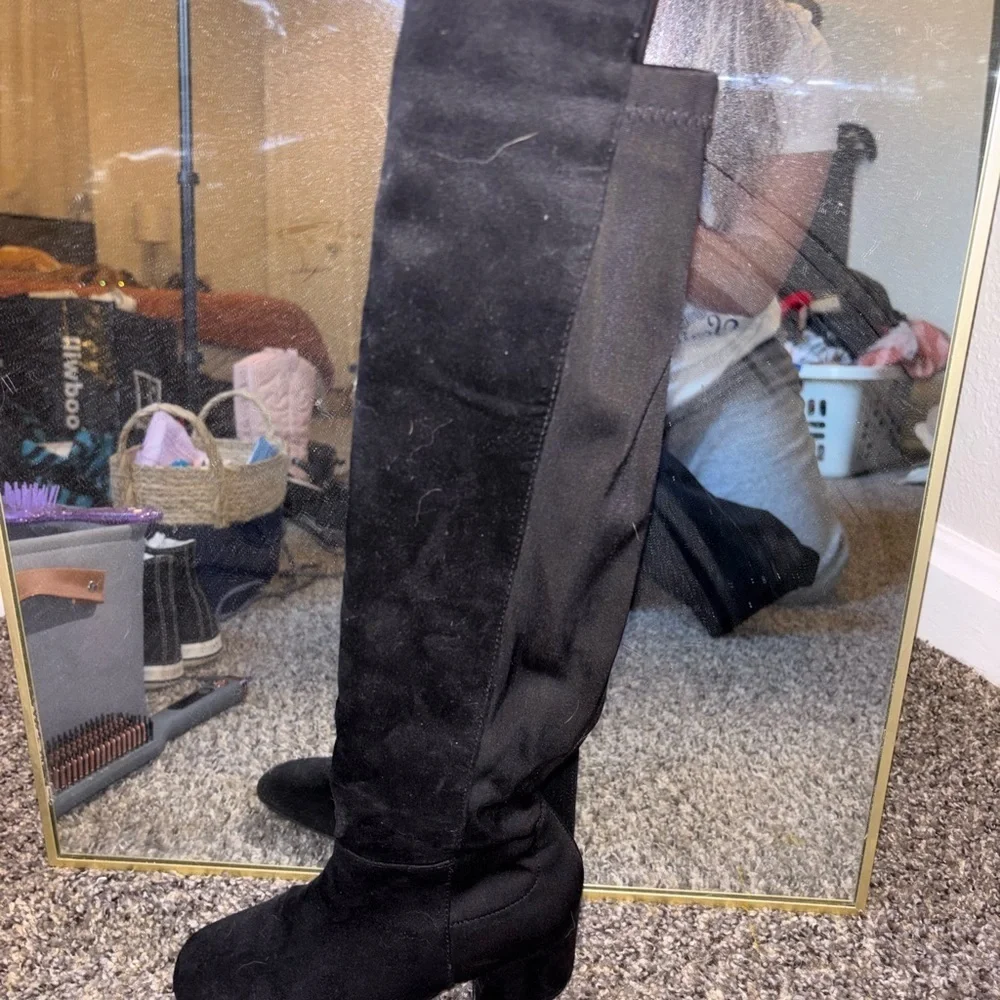 SHEIN Black Over the Knee Boots